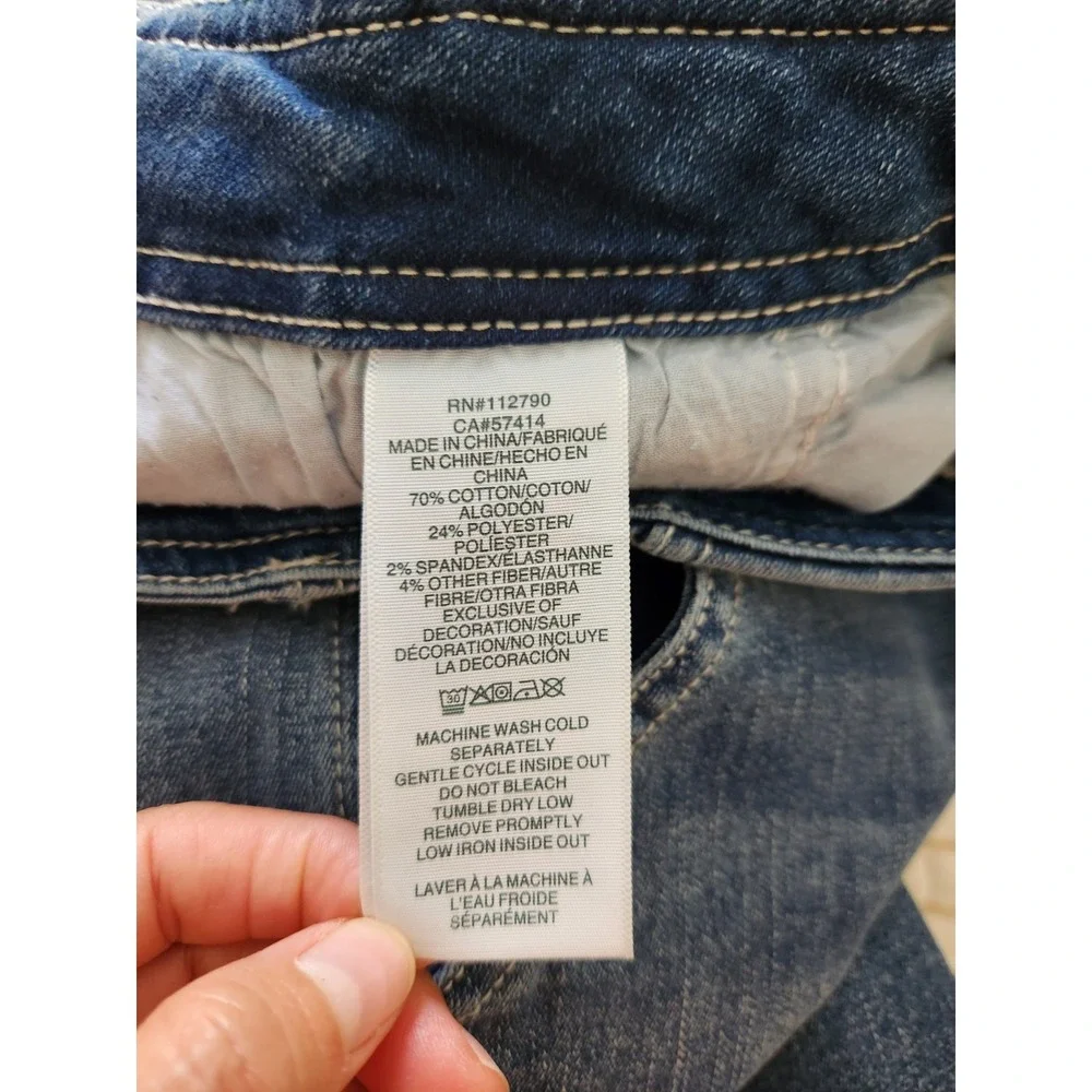 TRUE RELIGION Womens Cargo Straight Leg Blue Jeans Pants Pockets Stretch Size 27